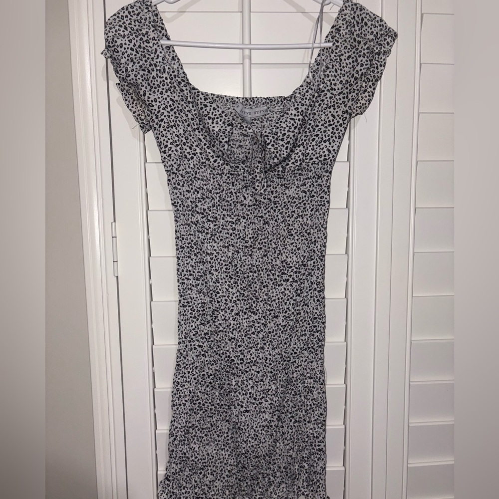 HYFVE Black and White Bodycon Midi Dress